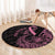 Polynesian Pink Power Round Carpet Breast Cancer Ribbon Turtle and Flowers