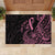 Polynesian Pink Power Rubber Doormat Breast Cancer Ribbon Turtle and Flowers