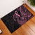 Polynesian Pink Power Rubber Doormat Breast Cancer Ribbon Turtle and Flowers