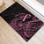 Polynesian Pink Power Rubber Doormat Breast Cancer Ribbon Turtle and Flowers