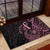 Polynesian Pink Power Rubber Doormat Breast Cancer Ribbon Turtle and Flowers