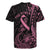 Polynesian Pink Power Rugby Jersey Breast Cancer Ribbon Turtle and Flowers