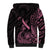 Polynesian Pink Power Sherpa Hoodie Breast Cancer Ribbon Turtle and Flowers