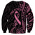 Polynesian Pink Power Sweatshirt Breast Cancer Ribbon Turtle and Flowers