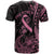 Polynesian Pink Power T Shirt Breast Cancer Ribbon Turtle and Flowers