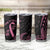 Polynesian Pink Power Tumbler Cup Breast Cancer Ribbon Turtle and Flowers