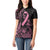 Polynesian Pink Power Women Polo Shirt Breast Cancer Ribbon Turtle and Flowers