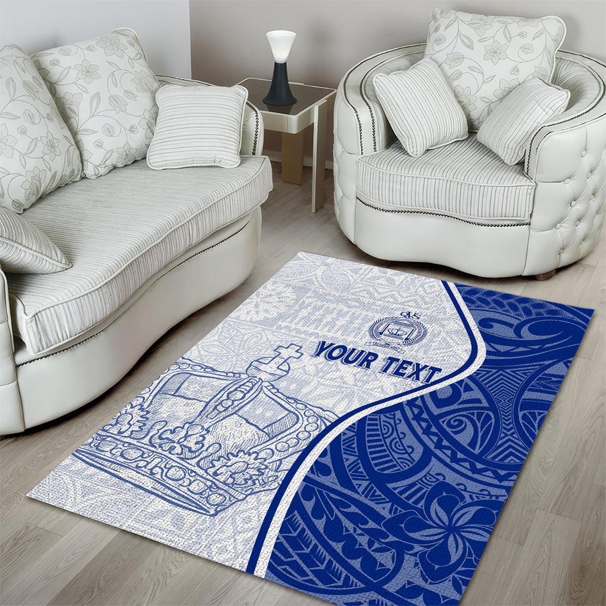 Personalised Queen Victoria School Area Rug QVS Old Boys LT7 - Polynesian Pride