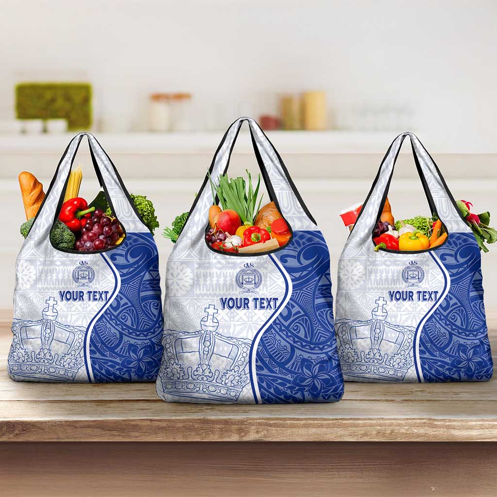 Personalised Queen Victoria School Grocery Bag QVS Old Boys LT7 3-pack One Size White - Polynesian Pride