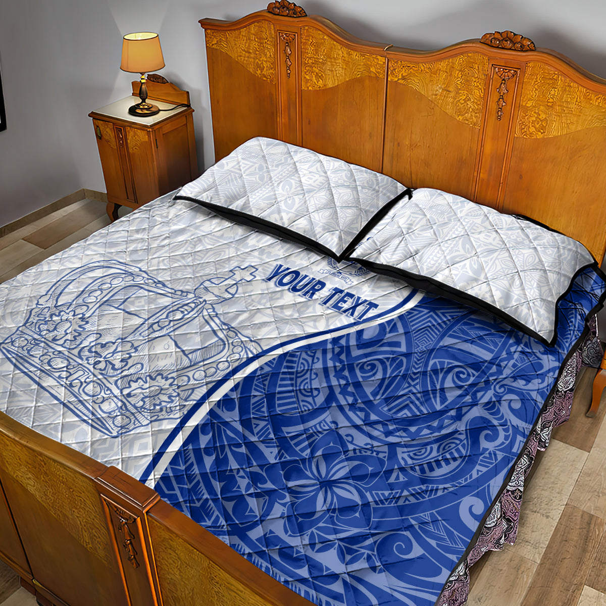 Personalised Queen Victoria School Quilt Bed Set QVS Old Boys LT7 - Polynesian Pride