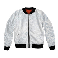 Samoa White Sunday Bomber Jacket Hibiscus Special LT7 Unisex White - Polynesian Pride