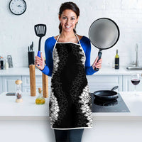 Hawaii Aloha Plumeria Lei Black Palaka Apron - Polynesian Pride