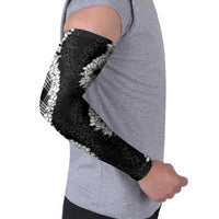 Hawaii Aloha Plumeria Lei Black Palaka Arm Sleeves LT7 - Polynesian Pride