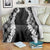 Hawaii Aloha Plumeria Lei Black Palaka Blanket - Polynesian Pride
