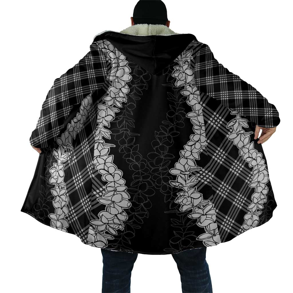 Hawaii Aloha Plumeria Lei Black Palaka Cloak - Polynesian Pride