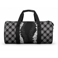 Hawaii Aloha Plumeria Lei Black Palaka Duffle Bag