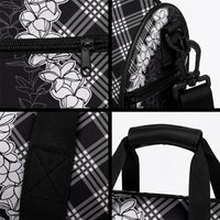 Hawaii Aloha Plumeria Lei Black Palaka Duffle Bag