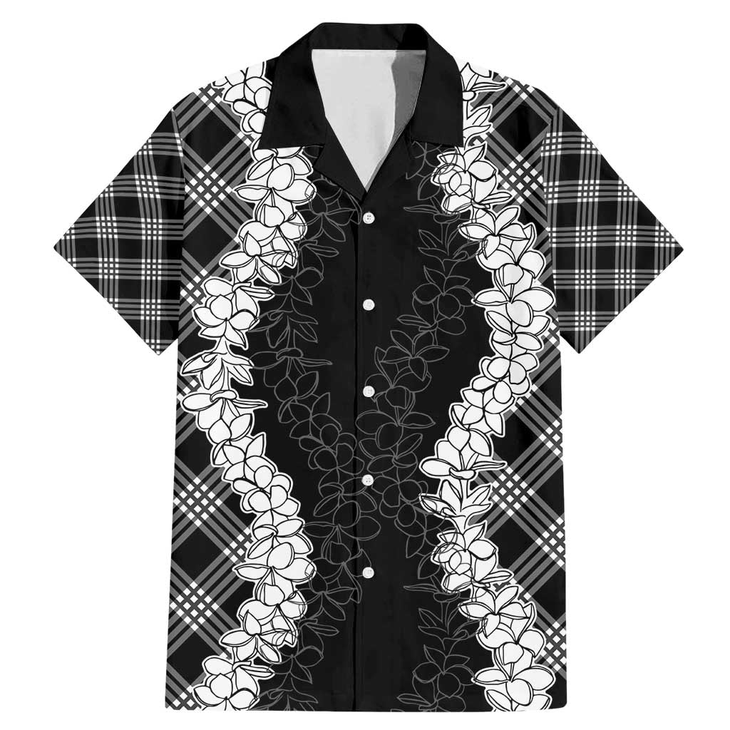 Hawaii Aloha Plumeria Lei Black Palaka Family Matching Mermaid Dress and Hawaiian Shirt - Polynesian Pride