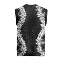 Hawaii Aloha Plumeria Lei Black Palaka Christmas Knitted V-Neck Vest - Polynesian Pride