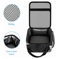 Hawaii Aloha Plumeria Lei Black Palaka Lunch Bag