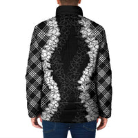 Hawaii Aloha Plumeria Lei Black Palaka Padded Jacket - Polynesian Pride