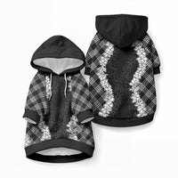 Hawaii Aloha Plumeria Lei Black Palaka Pet Hoodie