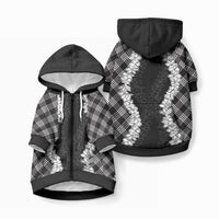 Hawaii Aloha Plumeria Lei Black Palaka Pet Hoodie