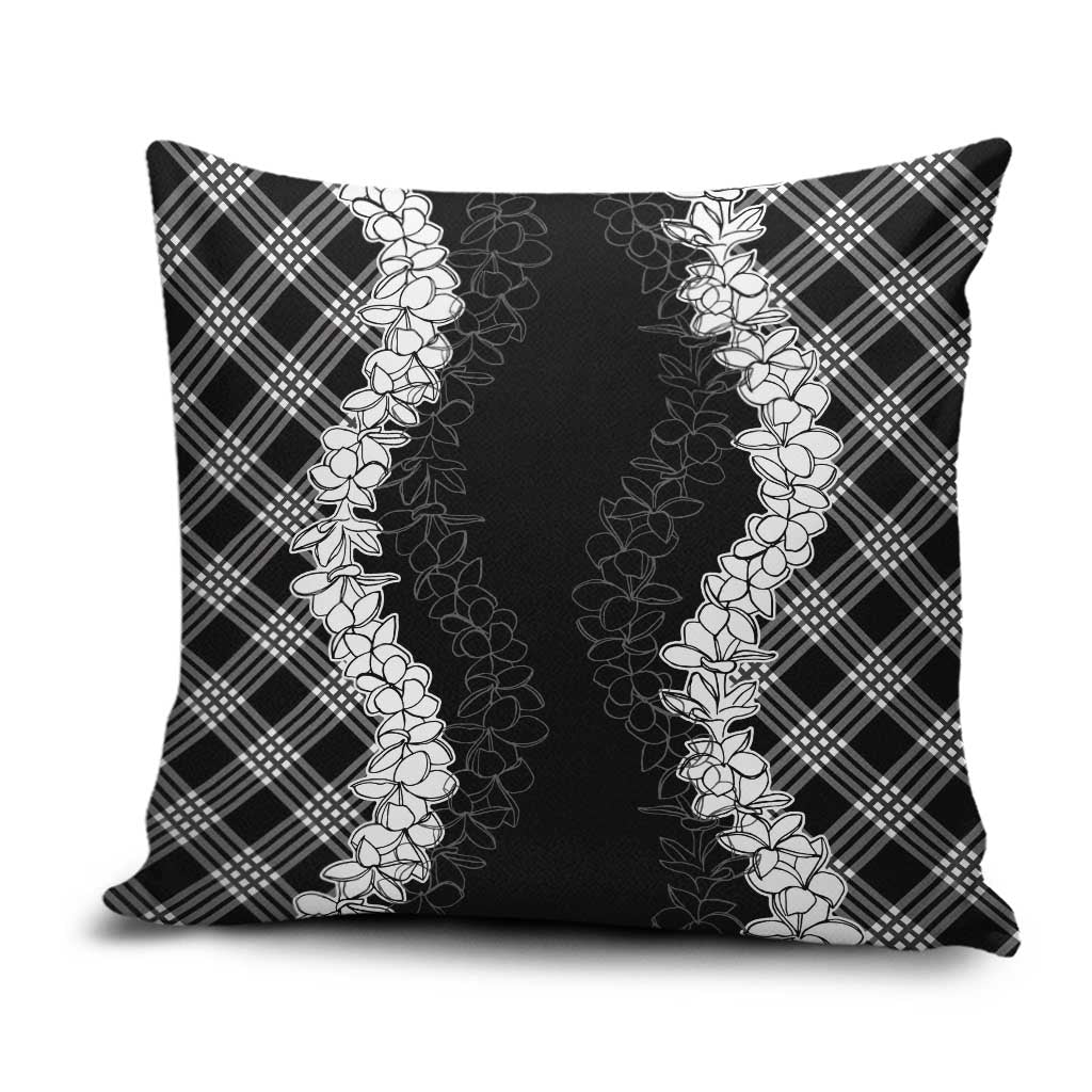 Hawaii Aloha Plumeria Lei Black Palaka Pillow Cover LT7 Black - Polynesian Pride