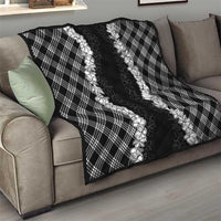 Hawaii Aloha Plumeria Lei Black Palaka Quilt - Polynesian Pride