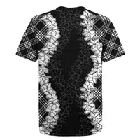 Hawaii Aloha Plumeria Lei Black Palaka Rugby Jersey - Polynesian Pride