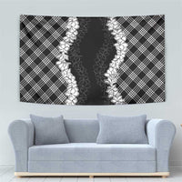 Hawaii Aloha Plumeria Lei Black Palaka Tapestry LT7 - Polynesian Pride