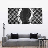 Hawaii Aloha Plumeria Lei Black Palaka Tapestry LT7 - Polynesian Pride