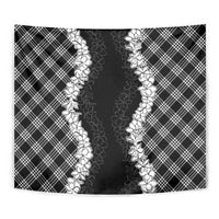 Hawaii Aloha Plumeria Lei Black Palaka Tapestry LT7 - Polynesian Pride
