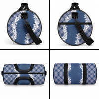 Hawaii Aloha Plumeria Lei Navy Palaka Duffle Bag