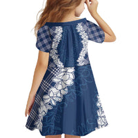 Hawaii Aloha Plumeria Lei Navy Palaka Family Matching Mermaid Dress and Hawaiian Shirt - Polynesian Pride