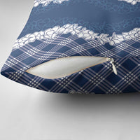 Hawaii Aloha Plumeria Lei Navy Palaka Pillow Cover - Polynesian Pride