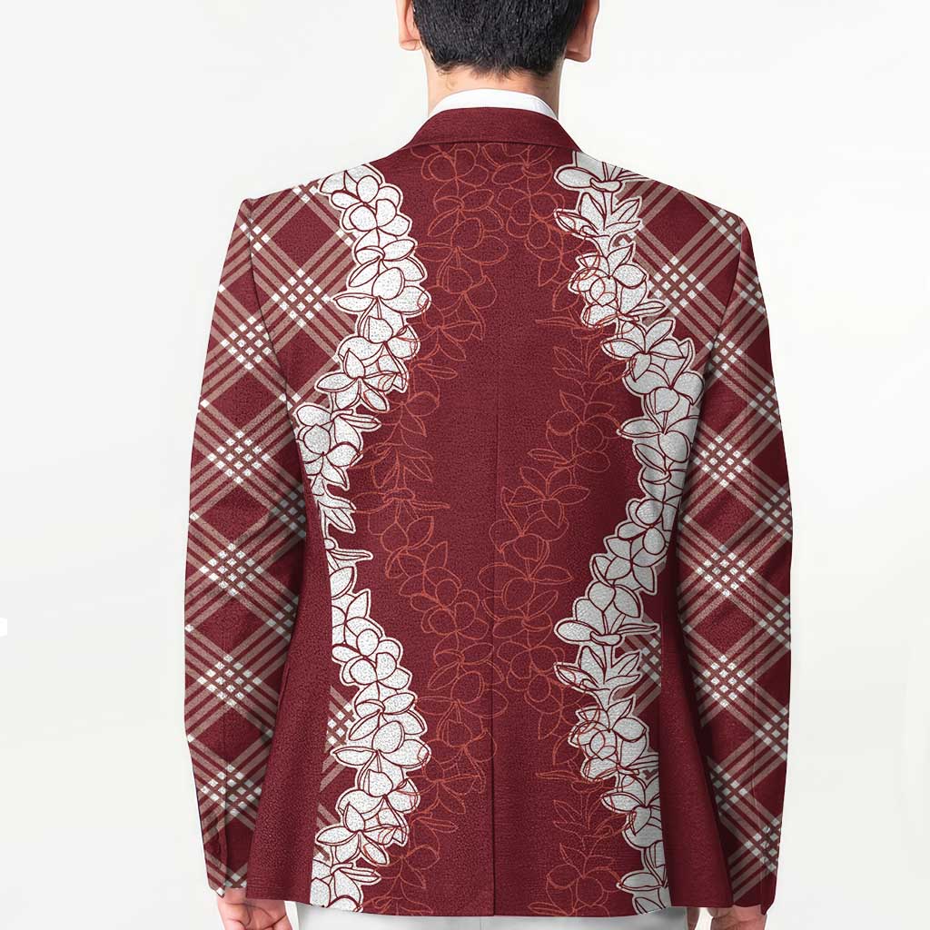 Hawaii Aloha Plumeria Lei Scarlet Palaka Blazer LT7 - Polynesian Pride