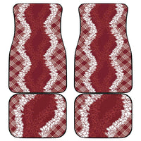 Hawaii Aloha Plumeria Lei Scarlet Palaka Car Mats - Polynesian Pride