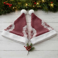 Hawaii Aloha Plumeria Lei Scarlet Palaka Christmas Santa Hat - Polynesian Pride