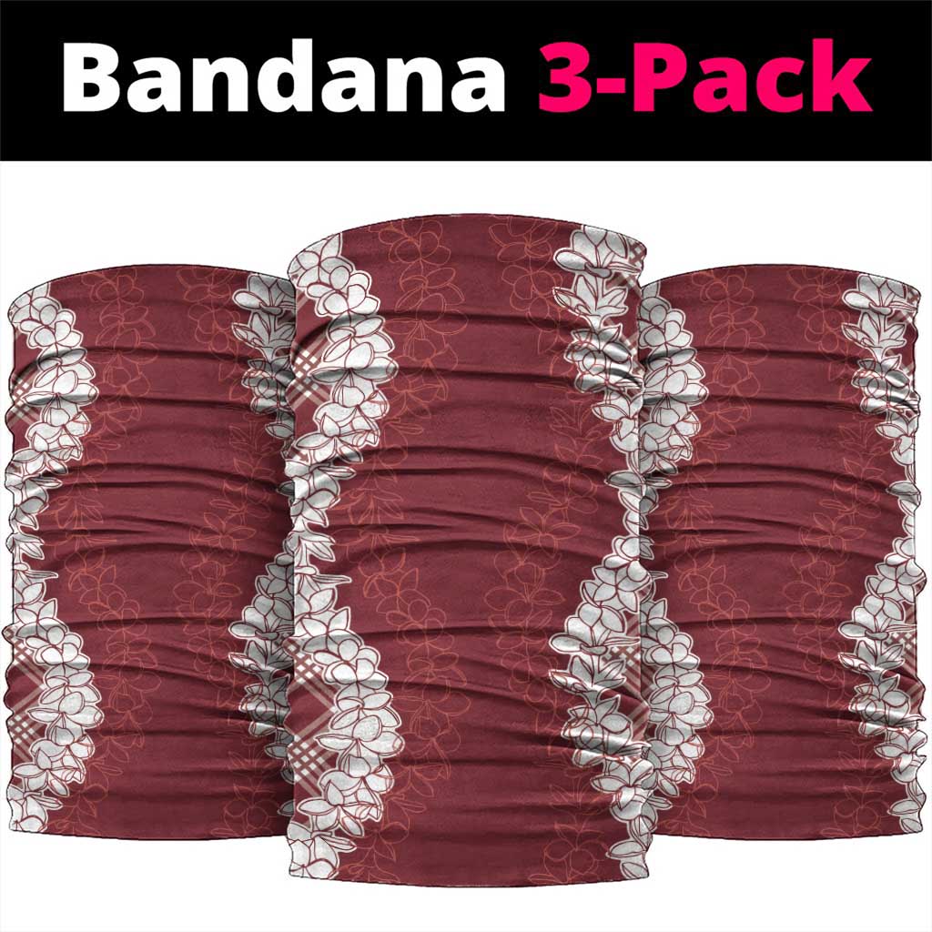 Hawaii Aloha Plumeria Lei Scarlet Palaka Neck Gaiter LT7 package One Size: 25*50cm Scarlet - Polynesian Pride