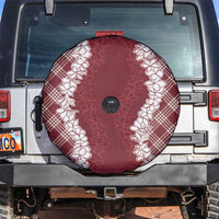 Hawaii Aloha Plumeria Lei Scarlet Palaka Spare Tire Cover - Polynesian Pride