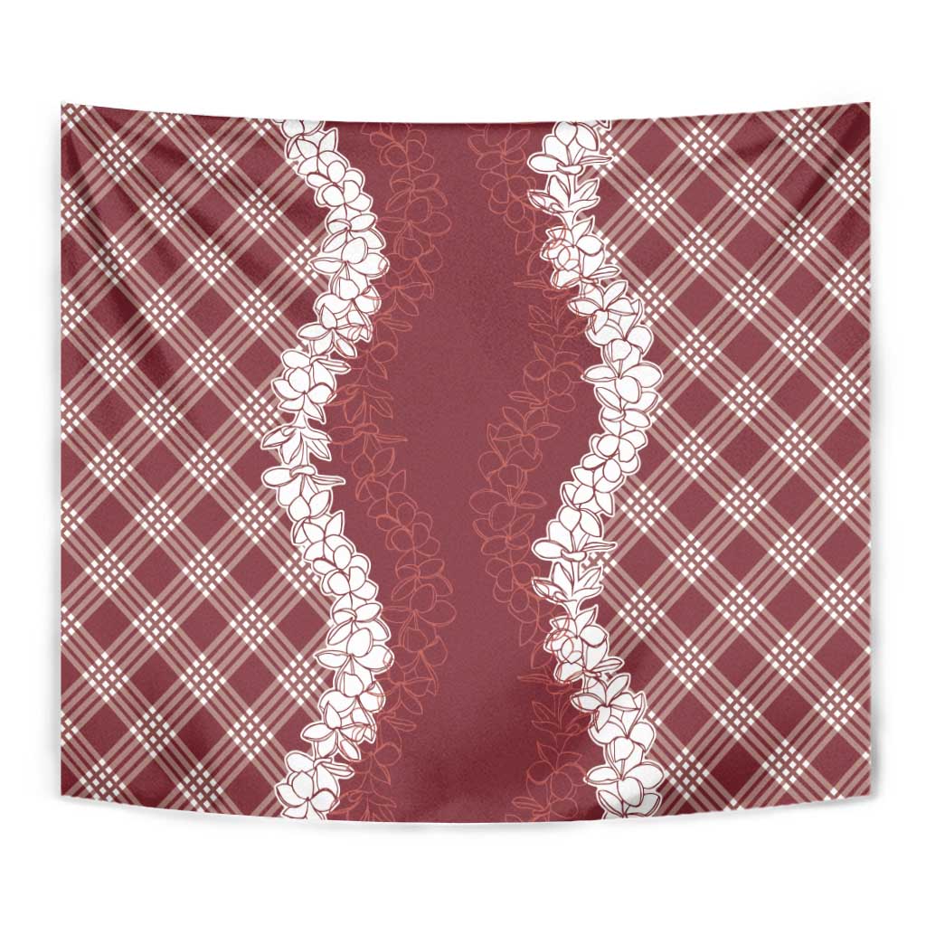 Hawaii Aloha Plumeria Lei Scarlet Palaka Tapestry LT7 - Polynesian Pride