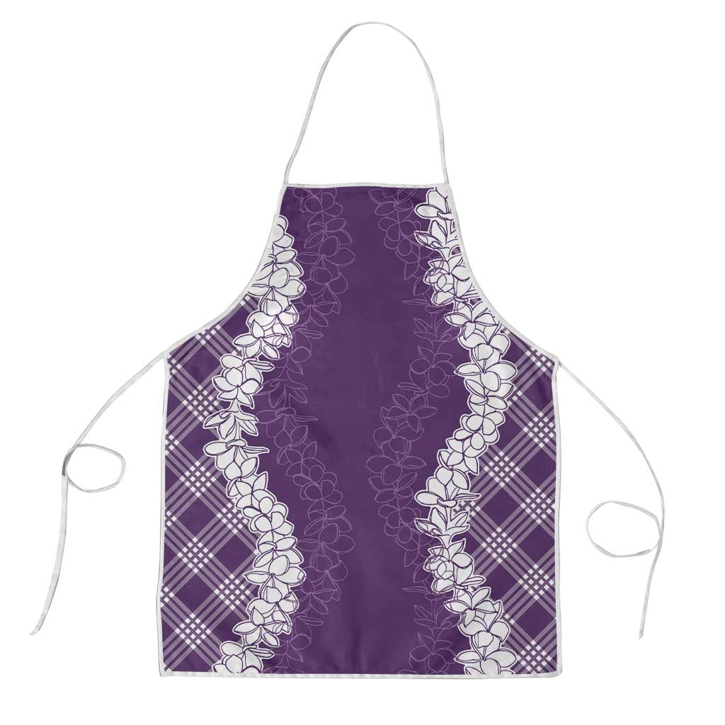 Hawaii Aloha Plumeria Lei Violet Palaka Apron - Polynesian Pride