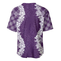 Hawaii Aloha Plumeria Lei Violet Palaka Baseball Jersey LT7 - Polynesian Pride