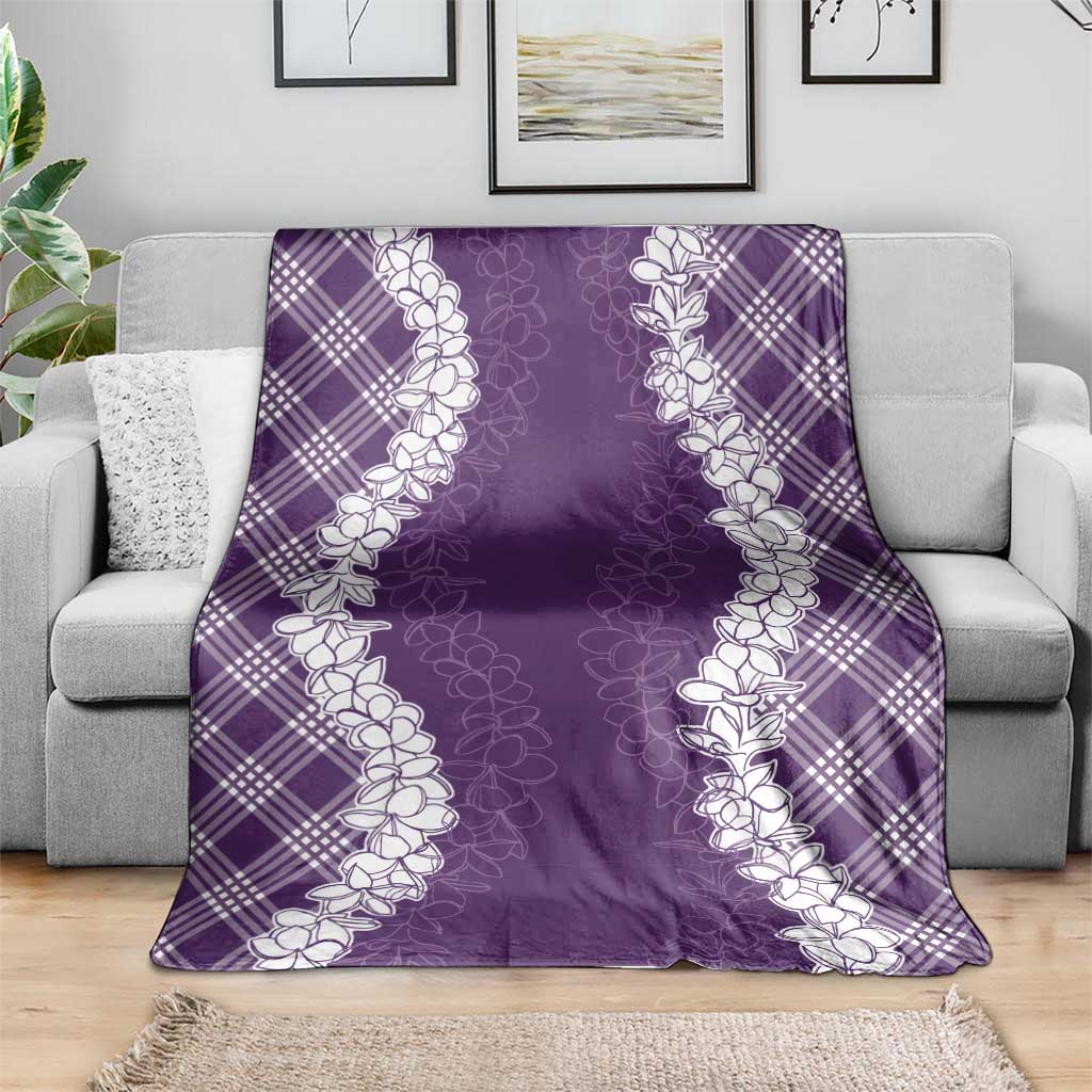 Hawaii Aloha Plumeria Lei Violet Palaka Blanket LT7 - Polynesian Pride