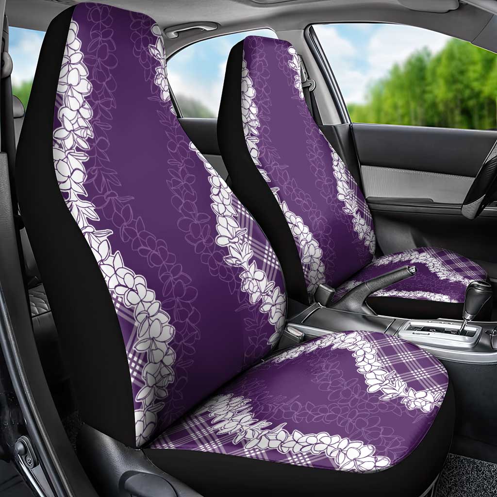 Hawaii Aloha Plumeria Lei Violet Palaka Car Seat Cover - Polynesian Pride