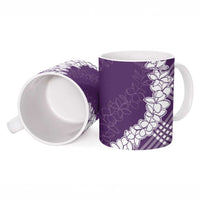 Hawaii Aloha Plumeria Lei Violet Palaka Ceramic Mug - Polynesian Pride