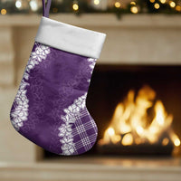 Hawaii Aloha Plumeria Lei Violet Palaka Christmas Stocking - Polynesian Pride