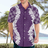 Hawaii Aloha Plumeria Lei Violet Palaka Hawaiian Shirt - Polynesian Pride