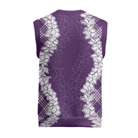 Hawaii Aloha Plumeria Lei Violet Palaka Christmas Knitted V-Neck Vest - Polynesian Pride